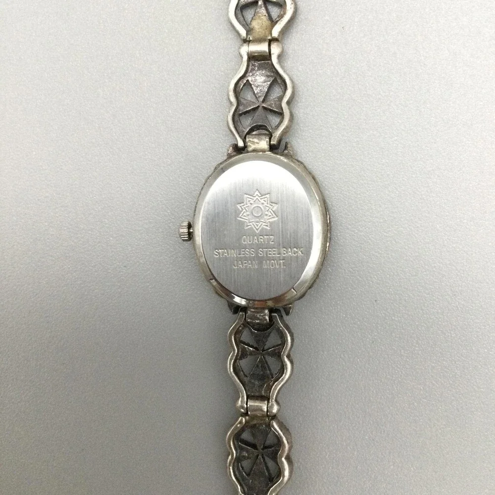 Vintage Marcasite Womens Watch 20mm 925 Sterling Silver New Battery 7.25